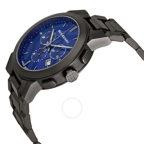 Burberry Chronograph Blue Dial Dark Grey Ion